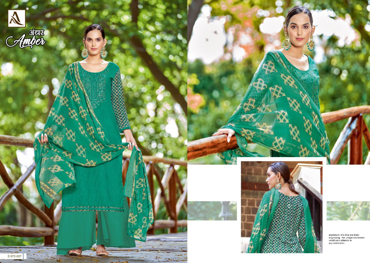 Alok Amber 7 New Latest Festive Wear Designer Dress Material Collection